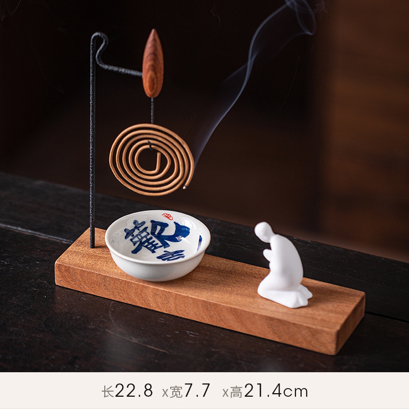 Picture of Creative Upside-Down Incense Burner Hanging Plate Incense Burner Home Indoor Sandalwood Agarwood Incense Burner Zen Tea Ceremony Incense Ornaments