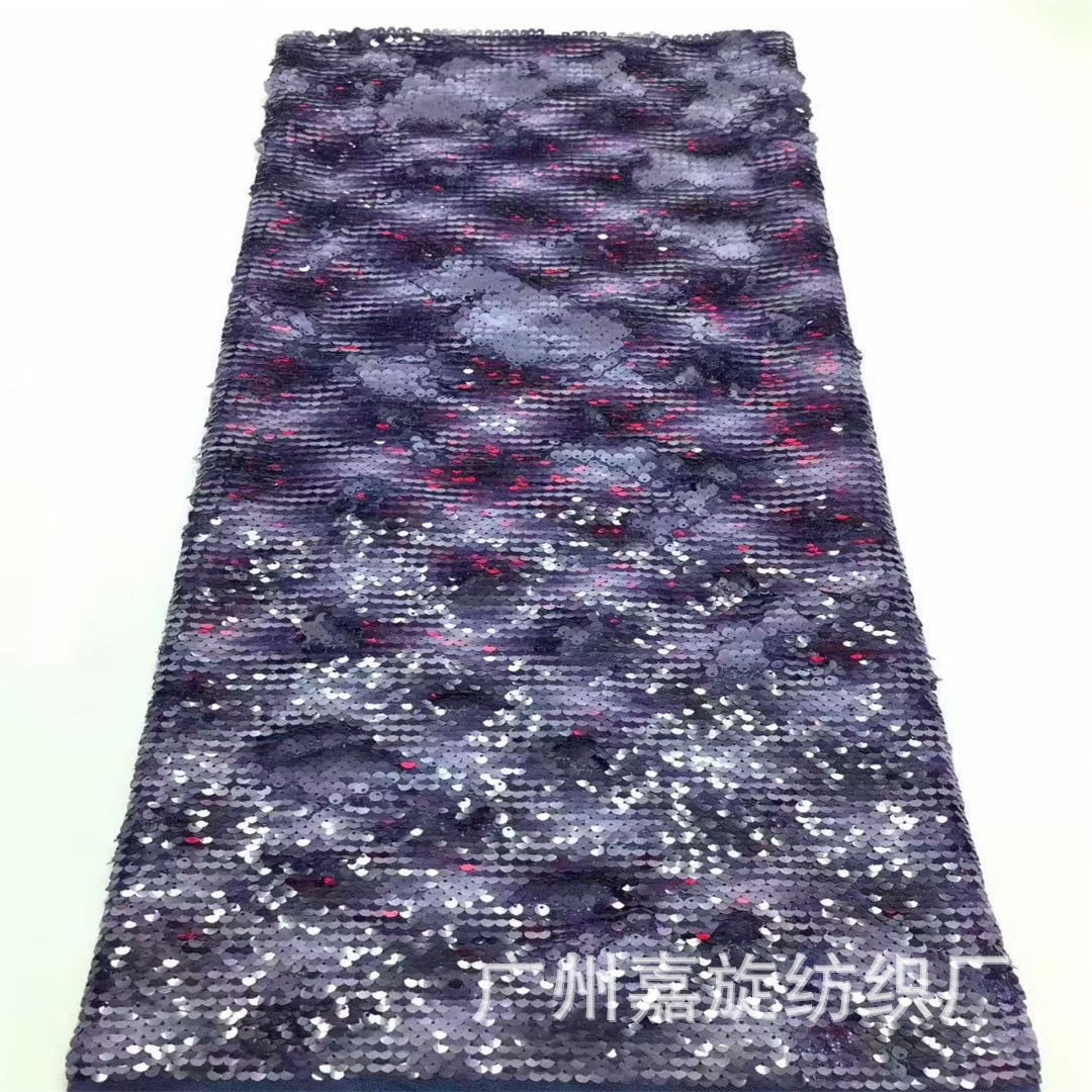 Gradient color fashion sequin encryption round flap bead mesh fabric European and American wedding dress evening dress bag accessories