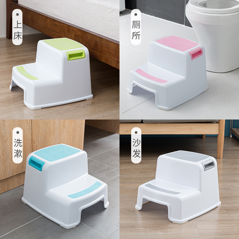 Picture of Double-layer Thickened Children's Foot Stool Baby's Wash Anti-slip Plastic Foot Stool Elevated Step Stool