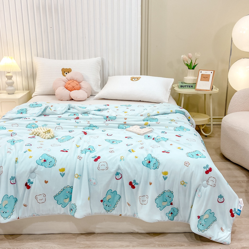 Picture of Summer quilt class a maternal and infant grade cool silk summer cool quilt watermelon quilt solid color air conditioning quilt washable summer ice silk thin quilt