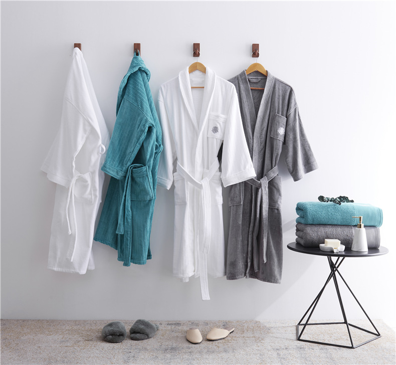 Thickened Hotel Bathrobe 1200g Fine Bathrobe Embroidered Couple Pajamas Nightgown Can Be Embroidered Logo Thickeneded and Warm