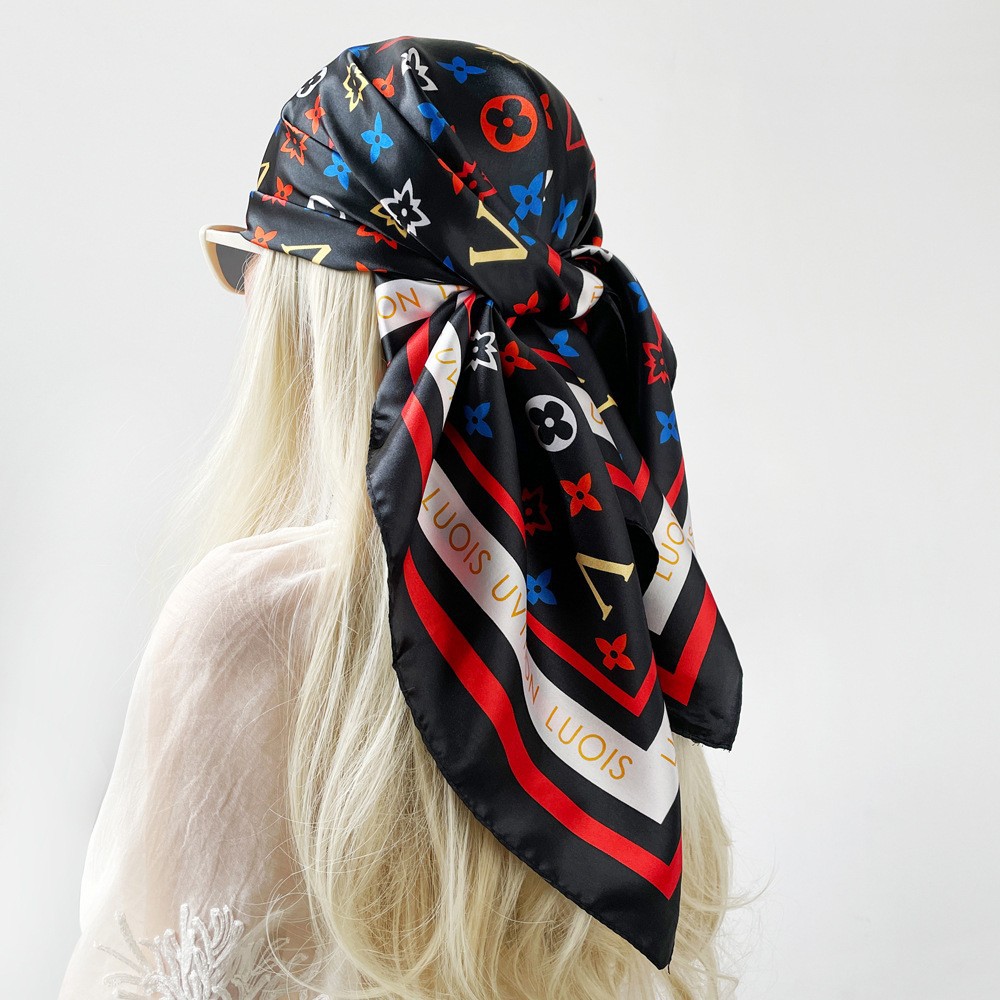 Picture of Simulated Silk Scarf Women's Headscarf 90*90cm Square Scarf Pattern Scarf Shawl European and American Cross-Border Scarf Wholesale