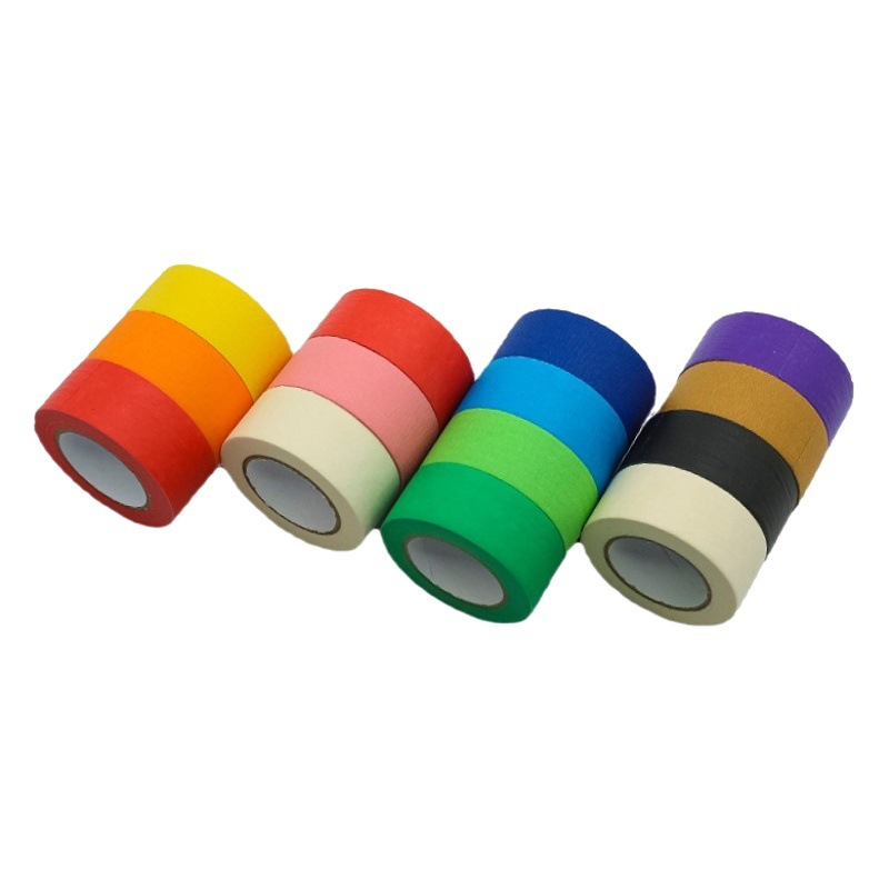 Wholesale 20m Colorful Rainbow Masking Paper Spray Paint Masking Color Separation Marking Children's Early Education Art Masking Paper Tape