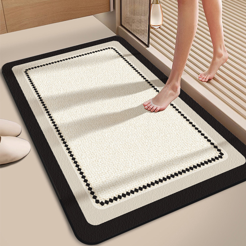 Nordic Diatom Mud Mat Light Luxury High-end Bathroom Absorbent Anti-slip Mat Dirt-resistant Easy-care Quick-drying Foot Mat