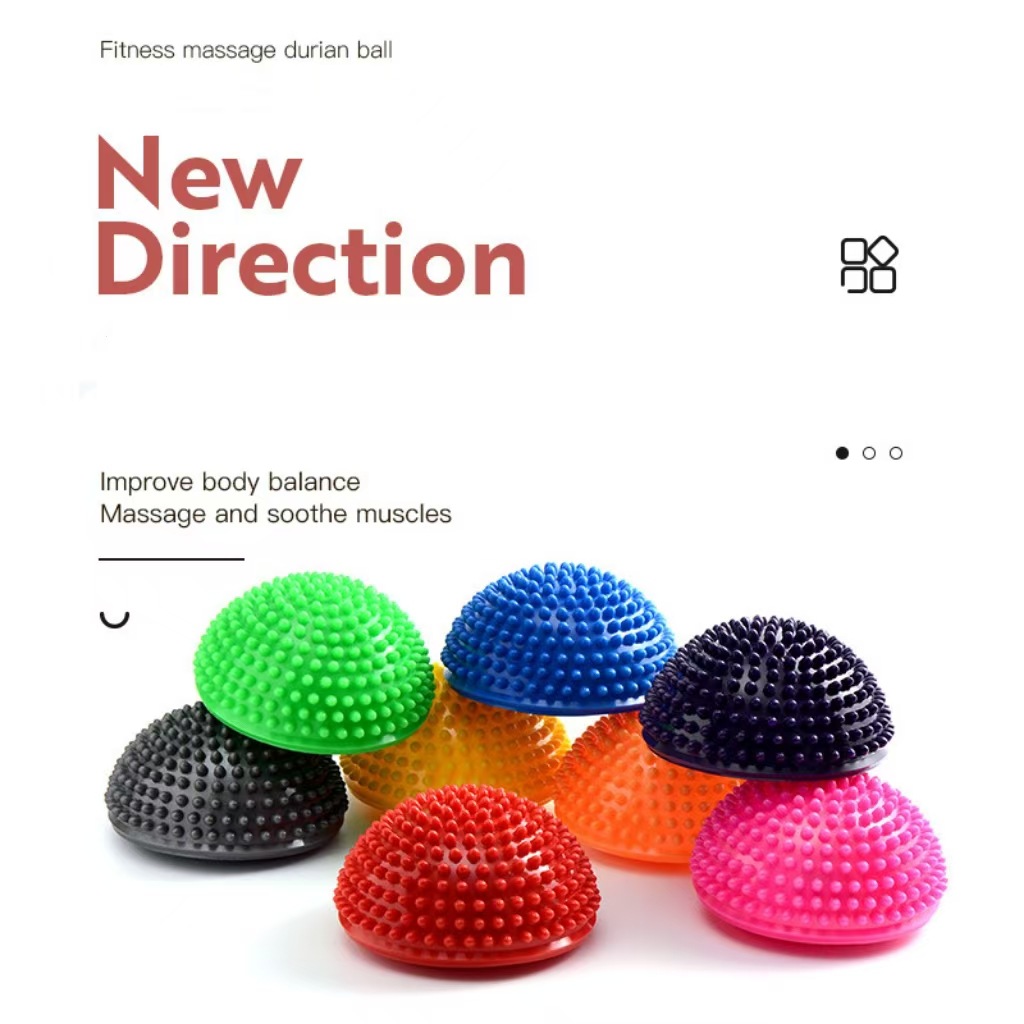 Semi-circular massage ball training durian ball PVC vinyl material factory discount wholesale 16*8cm