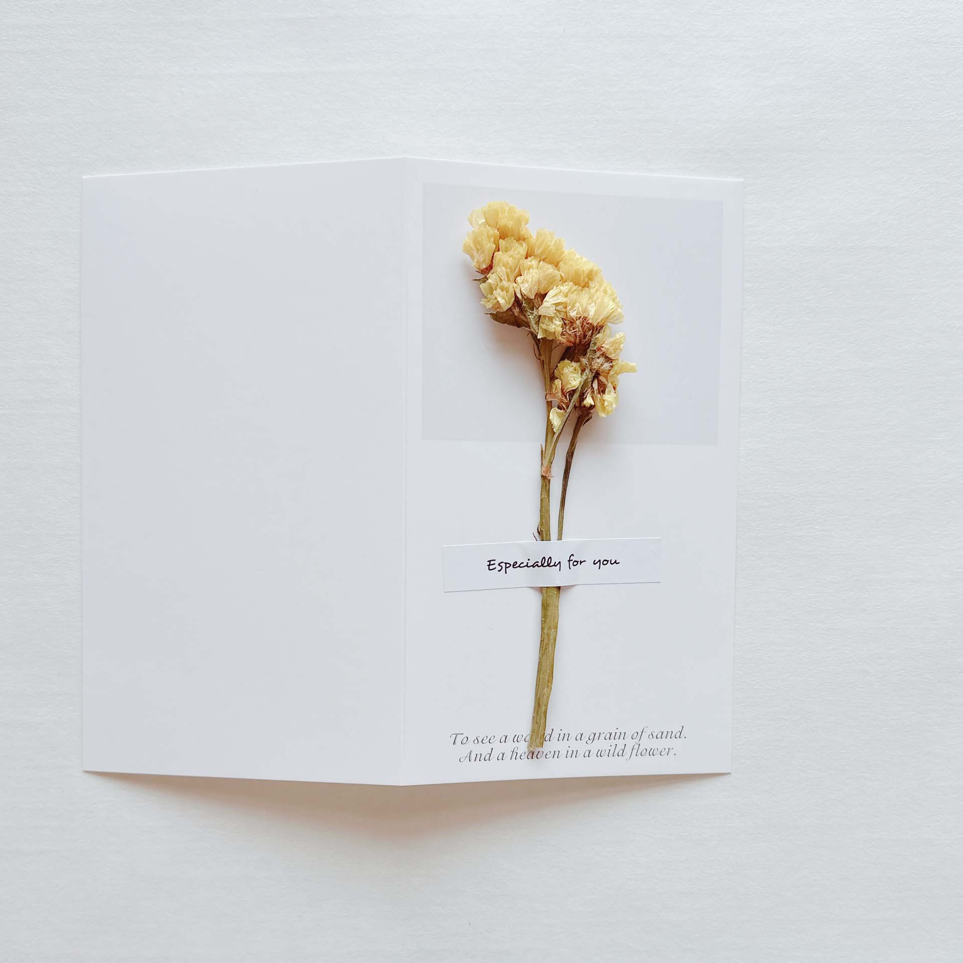Picture of Gypsophila Dried Flower Greeting Card Birthday Greeting Card Creative Handmade Card Mid-Autumn Festival Handwritten Creative Universal Greeting Card
