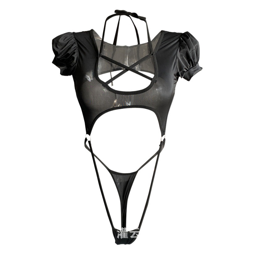 Lin Linting Sexy Underwear Sexy Jumpsuit Hollow Low-cut Small Chest No-take-off Uniform Suit Bed Temptation 1054