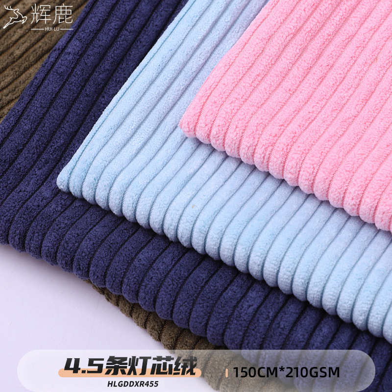 4.5 Rib Non-Elastic Corduroy Fabric Jacket Clothing Fabric Vertical Stripe Jacquard Polyester Corduroy Fabric in Stock