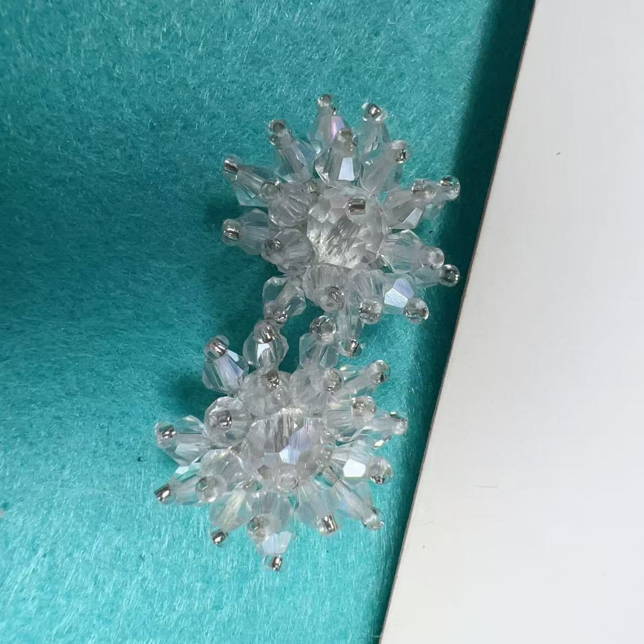 Picture of Handmade String Crystal Beads Flower Bud Accessories Clothing Shoes Flower Decoration Earrings Handmade DIY Accessories Flower Accessories Accessories
