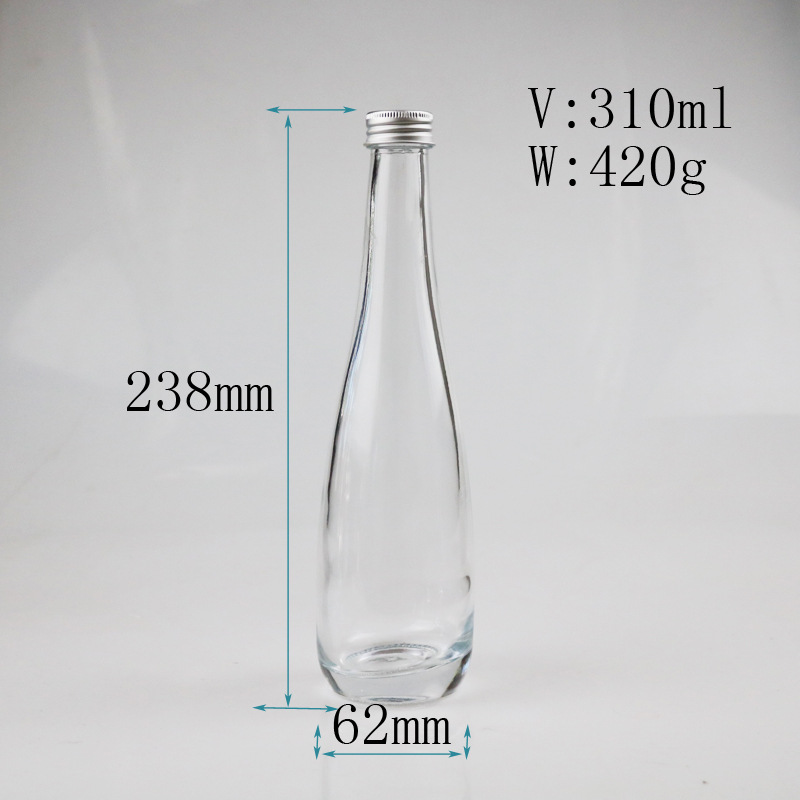 Ready Supply 310ml Crystal White Material Thick-Soled Water Bottle Wine Bottle Fruit Wine Bottle Popular Glass Bottle Ice Wine Thick-Soled Bottle