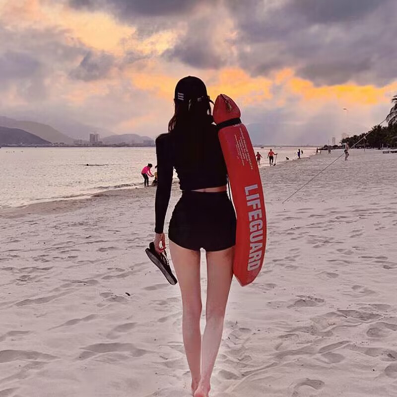 Picture of SOURCE Factory South Korea ins Dongdaemun swimsuit women's long sleeve split conservative high waist ins sports cross-border swimsuit
