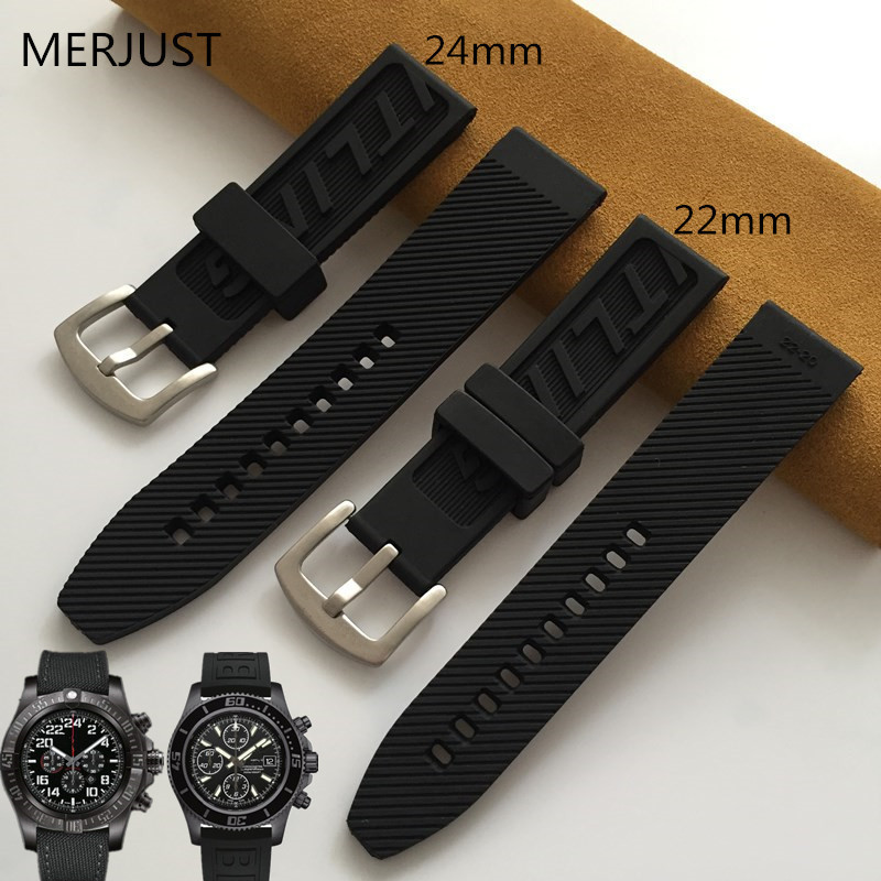 Applicable to Centennial Breitlin rubber silicone strap 22 24mm challenge Super marine culture Avengers