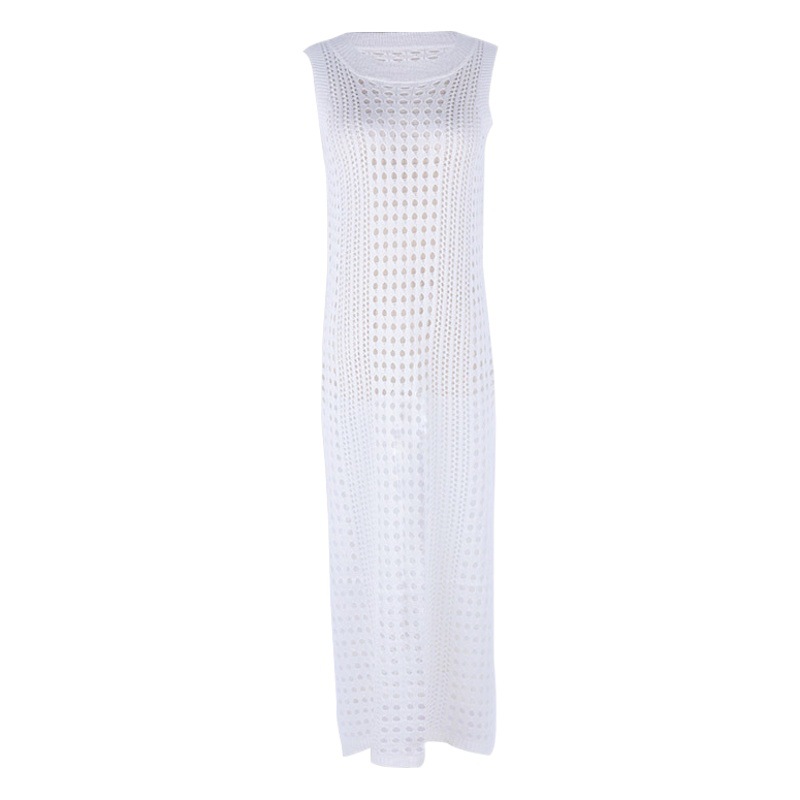 European and American cross-border new hollow knitted sling dress Beach blouse hot spring bikini swimsuit outer dress