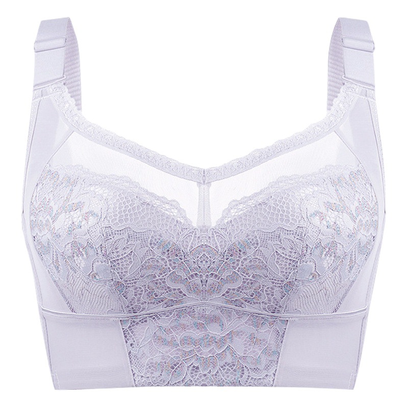 2023 New Six-Breasted Large Cup Bra Dandelion Temperature Changing Thin Large Breast Revealing Small Breast Reduction Push-Up Bra