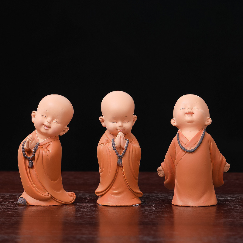 Little Monk Resin Crafts Decoration Novice Crafts Computer Desktop Cute Handmade Ornaments High-End New