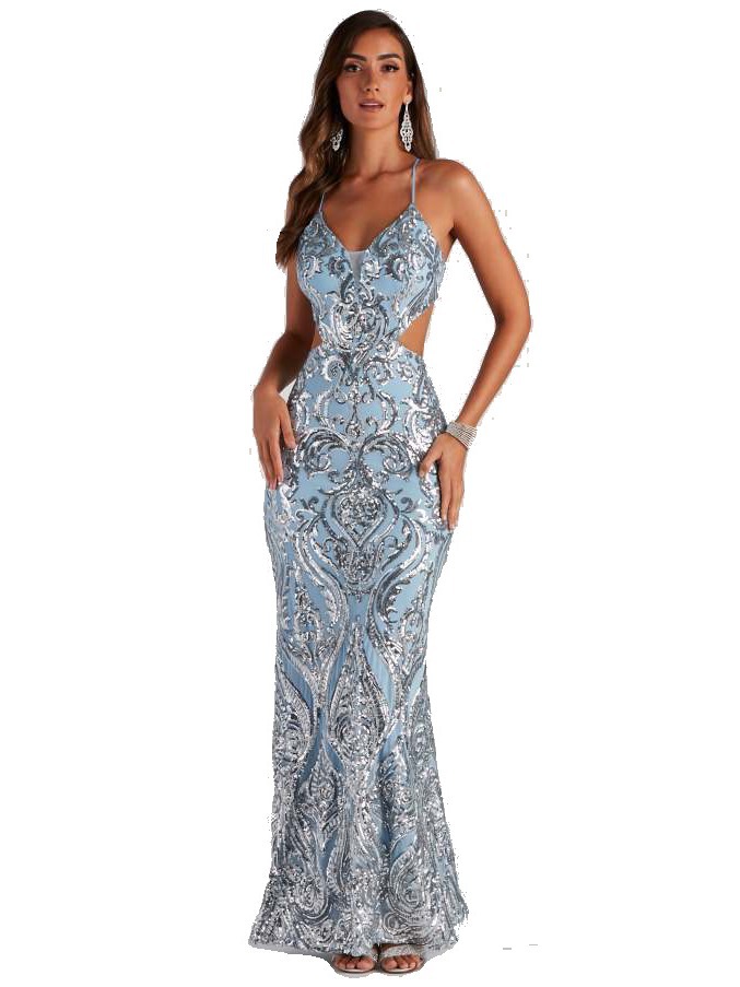 Picture of Cross-Border New Amazon Best-Selling Sequined Dress Suspender Banquet Host Party Bridesmaid Etiquette Dress