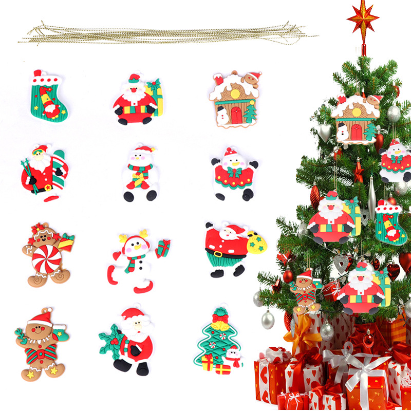 Pancake Man Christmas decorations cross-border exclusive snowflake Santa Claus House creative pendant scene layout