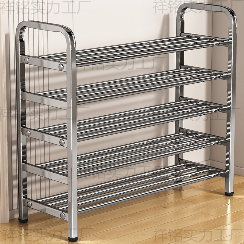 Picture of Thickened stainless steel shoe racks, multi-layer household doorway entrance multi-functional storage racks, dormitory rental houses, wholesale