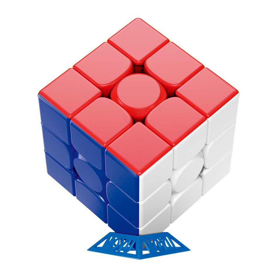 Picture of Magic domain teaching series 9cm big Rubik's cube smooth rotation third-order pyramid Rubik's cube solid color positive order Rubik's cube toy