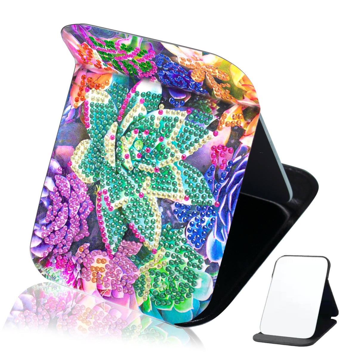 Picture of DIY Mandala Diamond painting mirror suitable for adult Crystal cosmetic mirror portable foldable mirror