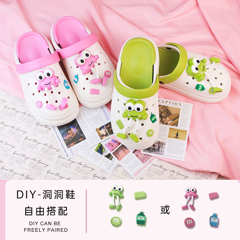 [Frog Frog Series] Cute Hole Shoes Accessories Removable DIY Shoe Buckle Shoe Flower Fit Cros Hole Shoes