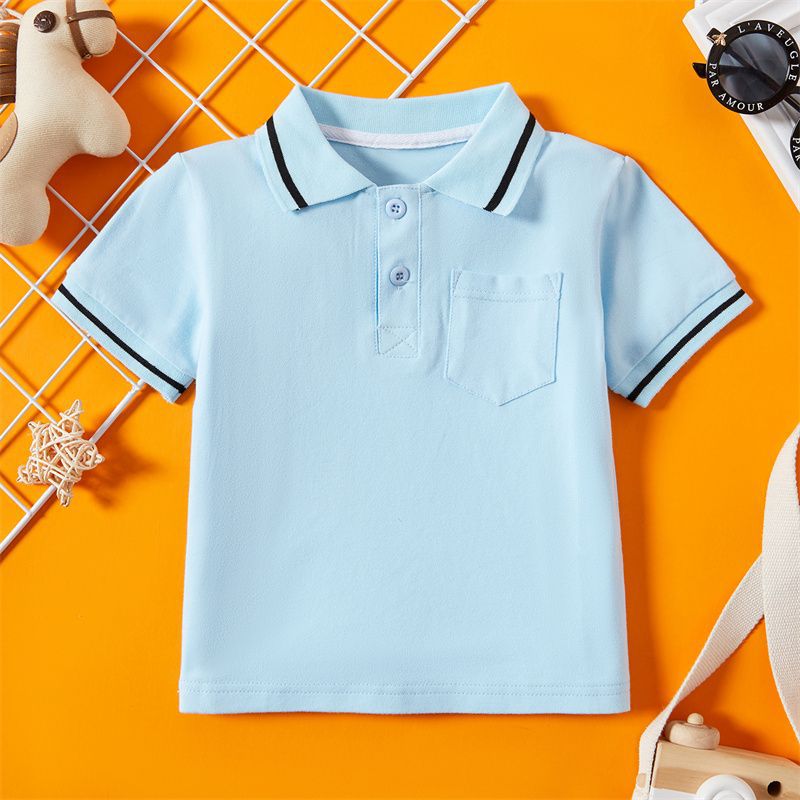 Picture of T001-black POLO short sleeve collar simple fashion comfortable Joker summer