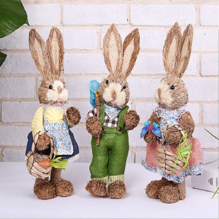 Cross-Border Easter Bunny 2025 New Party Decoration Simulation Ornaments Wholesale