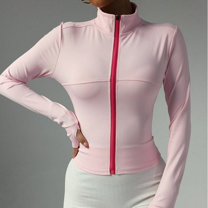 Yoga Clothes Coat Women's Slim-Fit Quick-Dry Collar Autumn Running Sports Top Pilates Training Fitness Clothes Long Sleeve