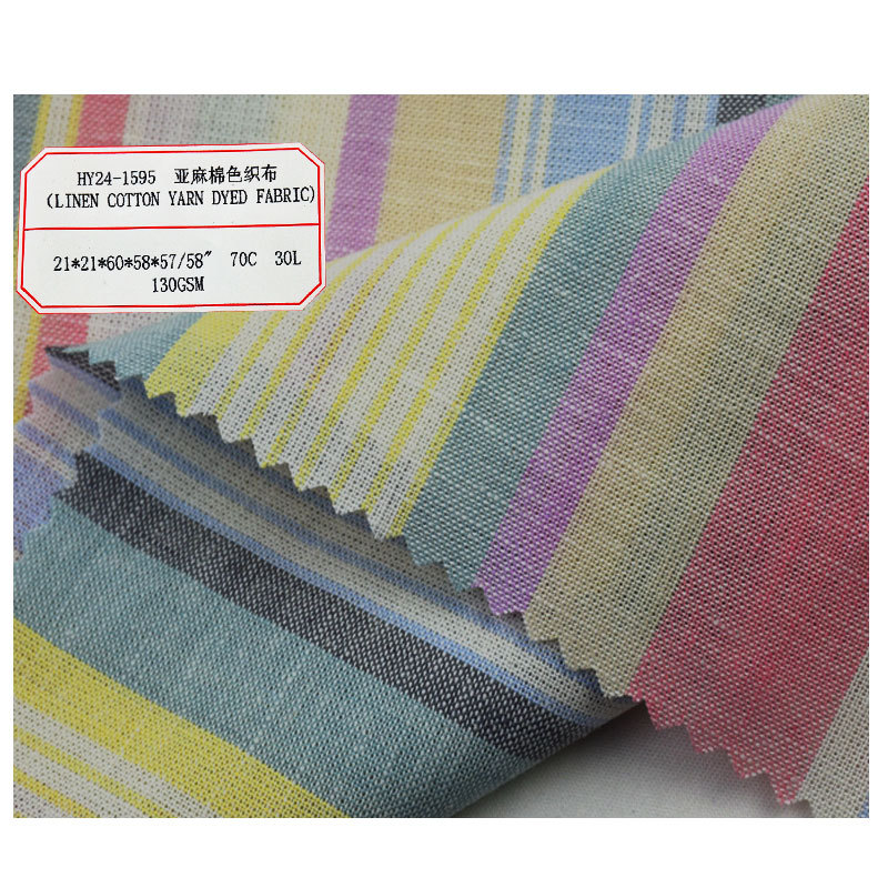 21 Count Cotton and Linen Fabrics, Linen Cotton Yarn-Dyed Fabrics, Thin Summer Dresses, Han Dynasty Literary Linen Shirt Fabrics
