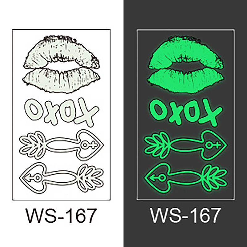 Picture of New Luminous Tattoo Sticker Nightclub Bar Music Festival Carnival Party Tattoo Sticker Note Glow Cool Face Sticker