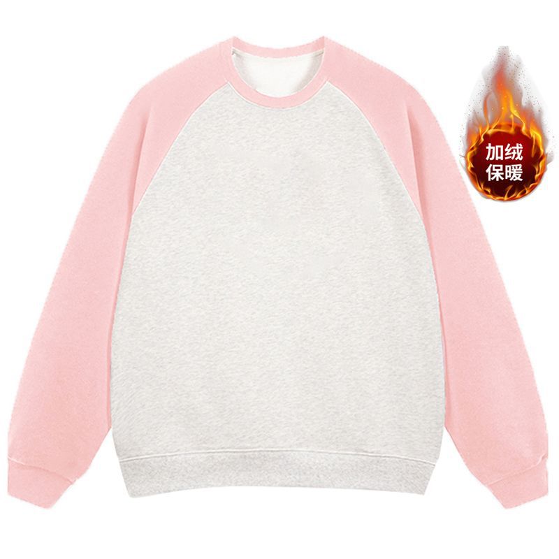 Picture of Full matte imitation cotton cotton raglan sleeve sweatshirt women's custom pattern logo cultural shirt glossy plate foreign trade wholesale customization