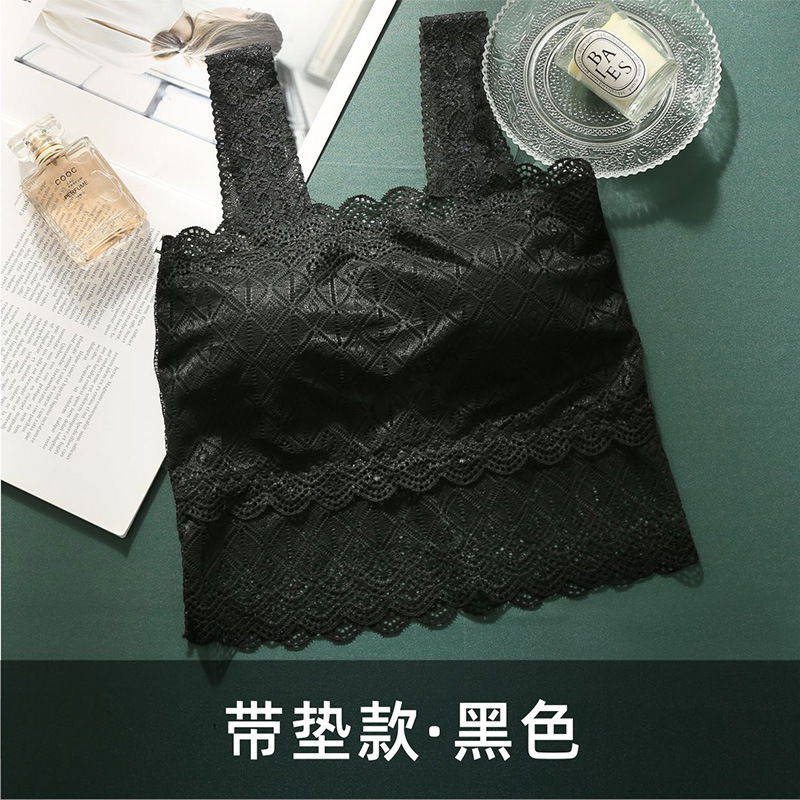 Picture of 2023 New Style Lace Back Lace Sling Breast Wrapping Base All-match Sexy Navel Anti-light Tube Top Women