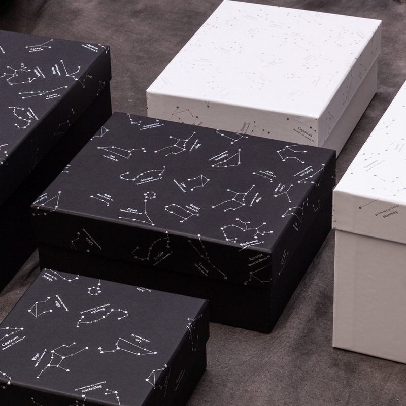 Spot heaven and earth cover high-grade gift box rectangular Star large gift box black cardboard box factory outlet