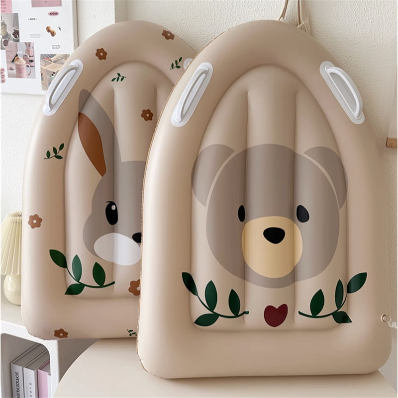 ins South Korea bear children's floating row thickened inflatable surfboard handle floating board water skiing board water playing toy