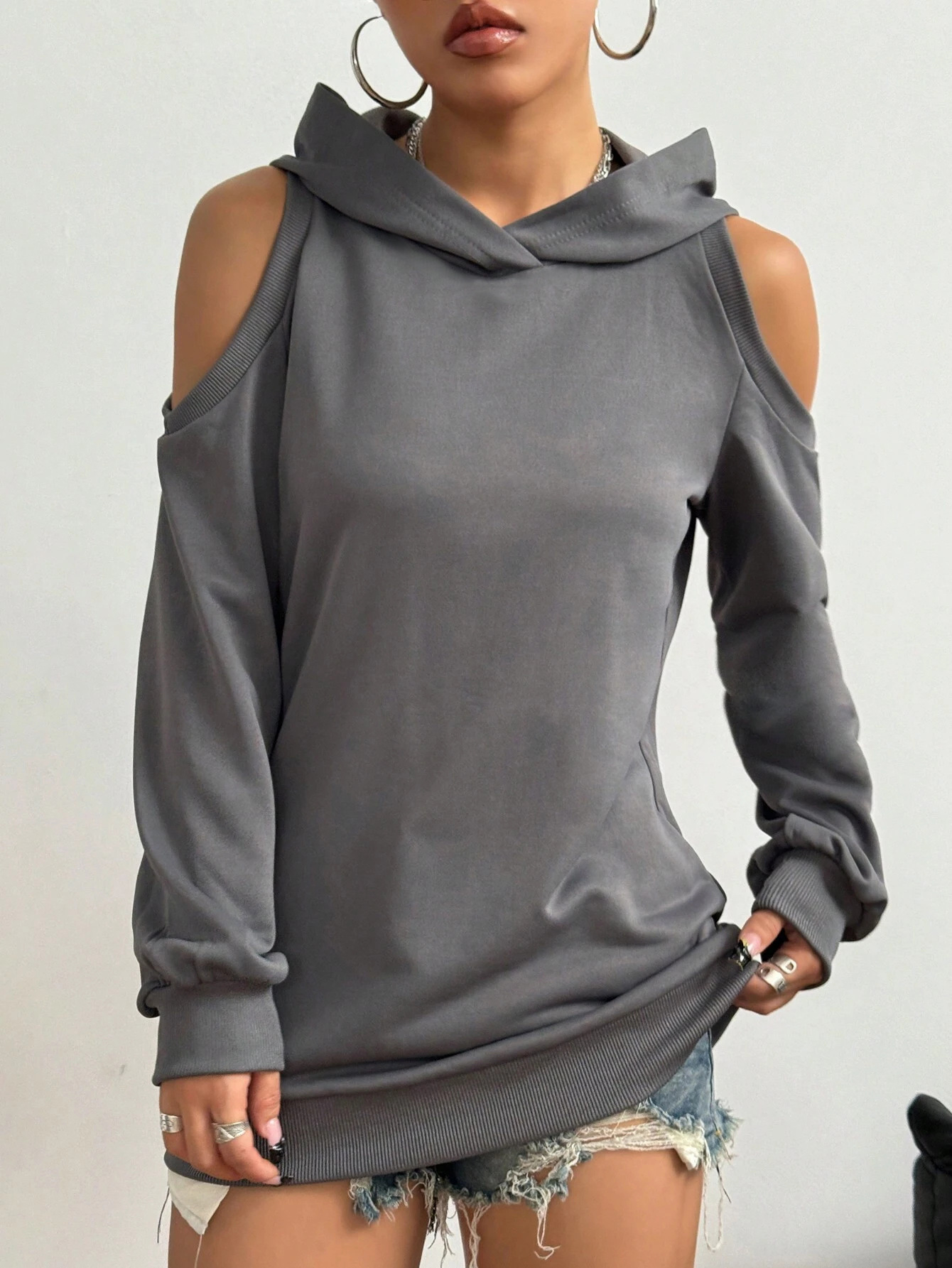 2024 Amazon AliExpress cross-border European and American women's new autumn and winter solid color shoulder hooded women's fashion vests