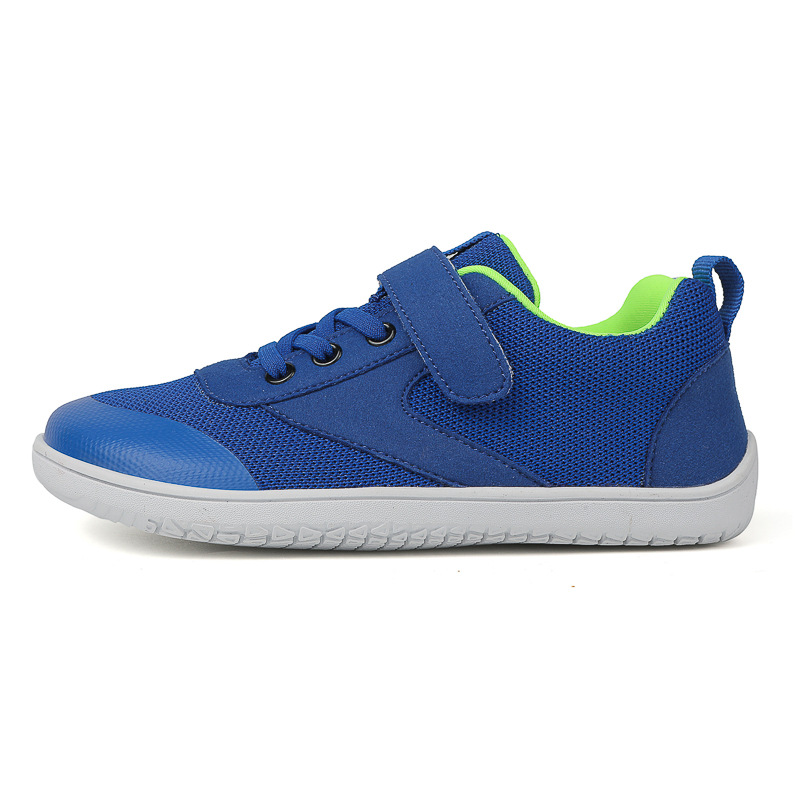 New Soft Bottom Barefoot Wide-toe Children's Shoes for Boys Lightweight Breathable sneaker Contrast Color Velcro Non-slip Flat Casual