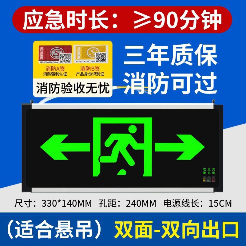 Picture of New national standard fire emergency light led outlet evacuation indicator sign 2-in-1 high-brightness emergency lighting wholesale