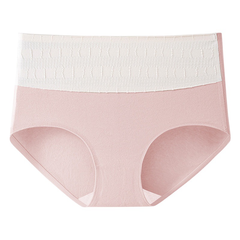 Light Luxury 7A Bacteriostatic Pure Cotton Crotch High Waist Traceless Abdominal Tinting Comfortable Large Size Skin-friendly Breathable Jacquard Pure Cotton Women's Underwear