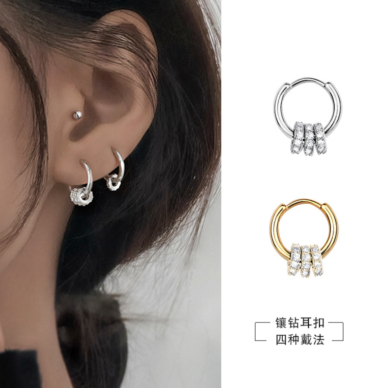 Picture of Exquisite and High-End Earrings 2025 New Trendy Zircon Circle Earrings Korean Elegant Popular Earrings for Women
