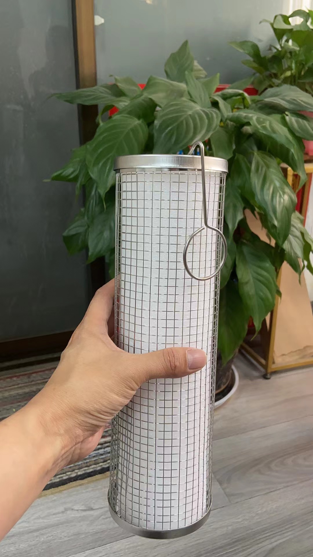 Picture of BBQ Stainless Steel Smoked Mesh Barbecue Barbecue Barbecue Barrel Cylindrical Round Modern Simple Superior Products