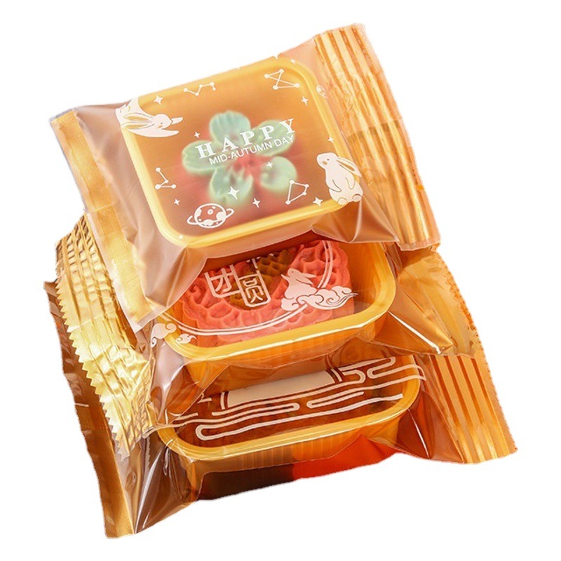 Mid-Autumn Moon Cake Packaging Bag in stock Wholesale New Guofeng Moon Cake Machine Sealing Bag Egg Yolk Crisp Plastic Packaging Bag