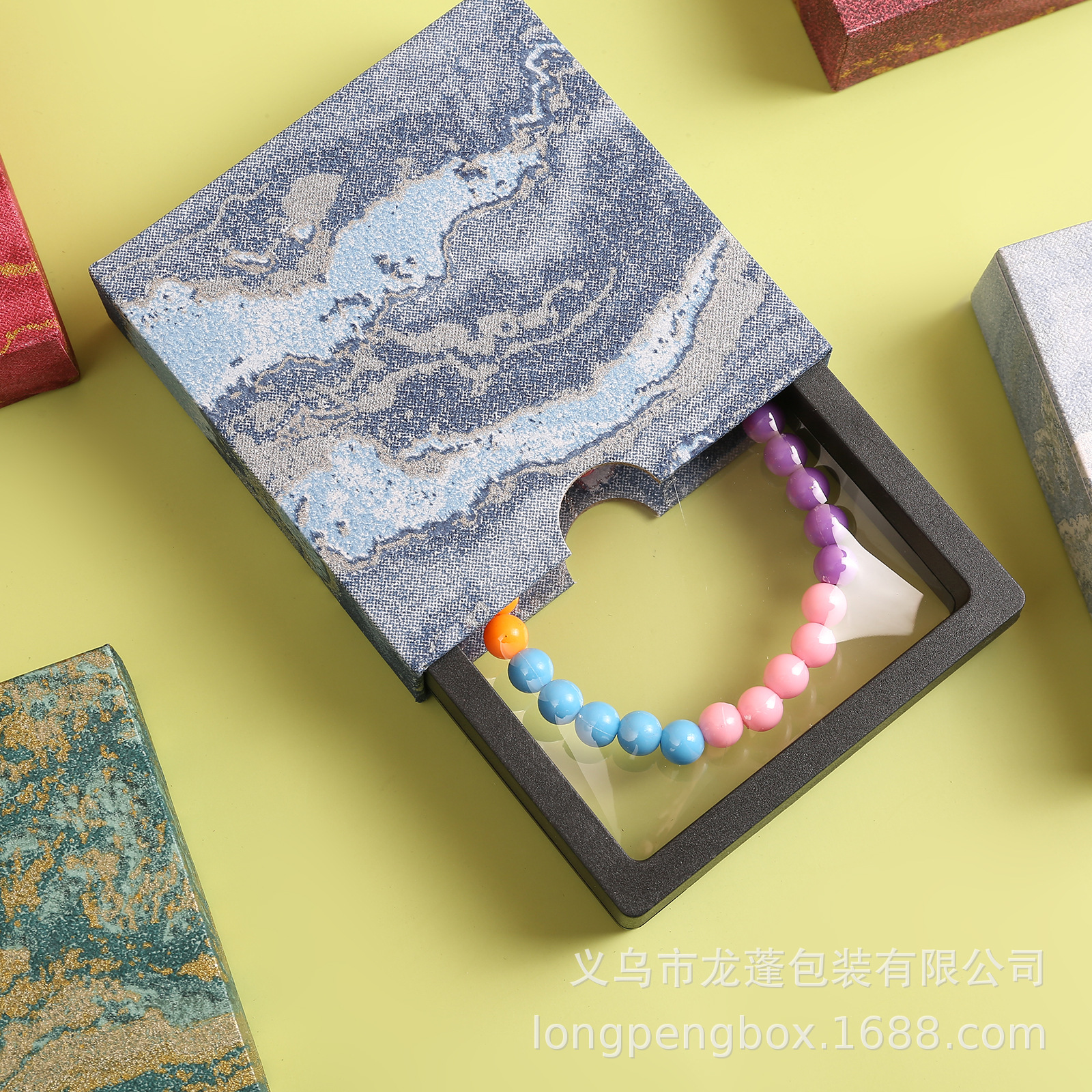 PE film suspension packaging box drawer jewelry storage box jewelry rings necklace earrings transparent storage box