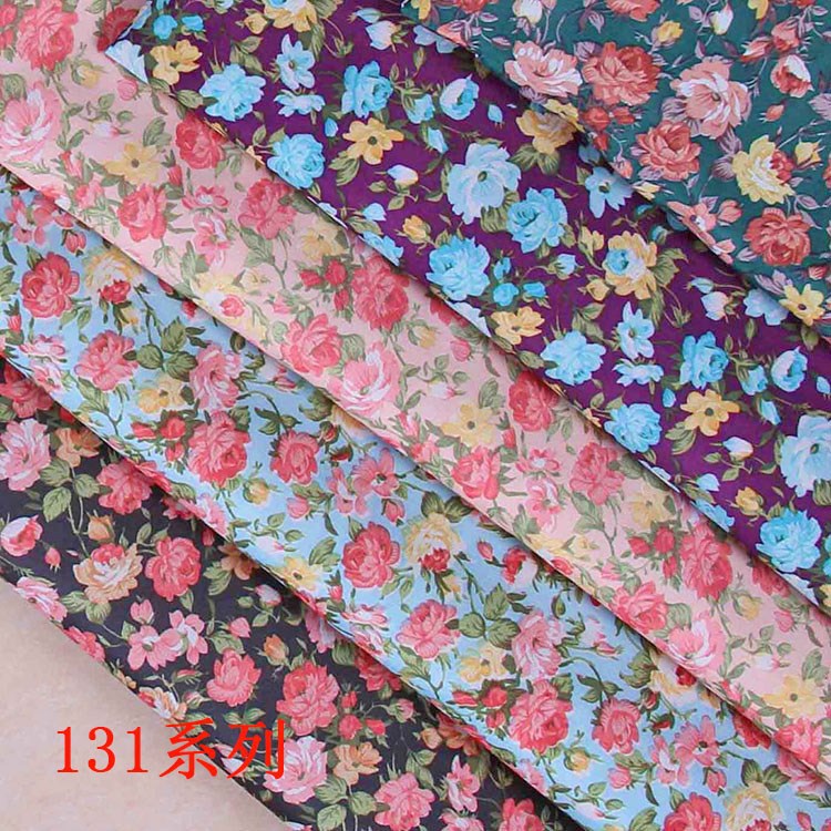 New Korean style lady style rose pink black blue purple green multi-color printed cloth mesh printed fabric