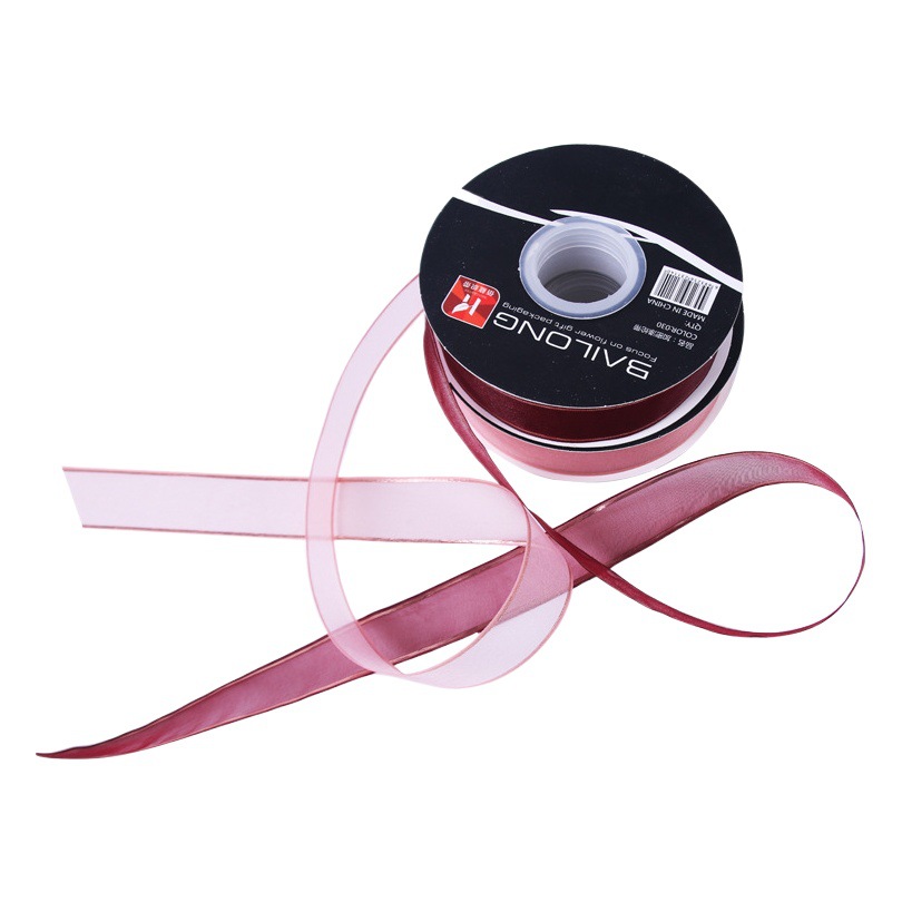 Ribbon wholesale flower bouquet packaging diy material 2.5cm solid color ribbon ribbon bag flower ribbon