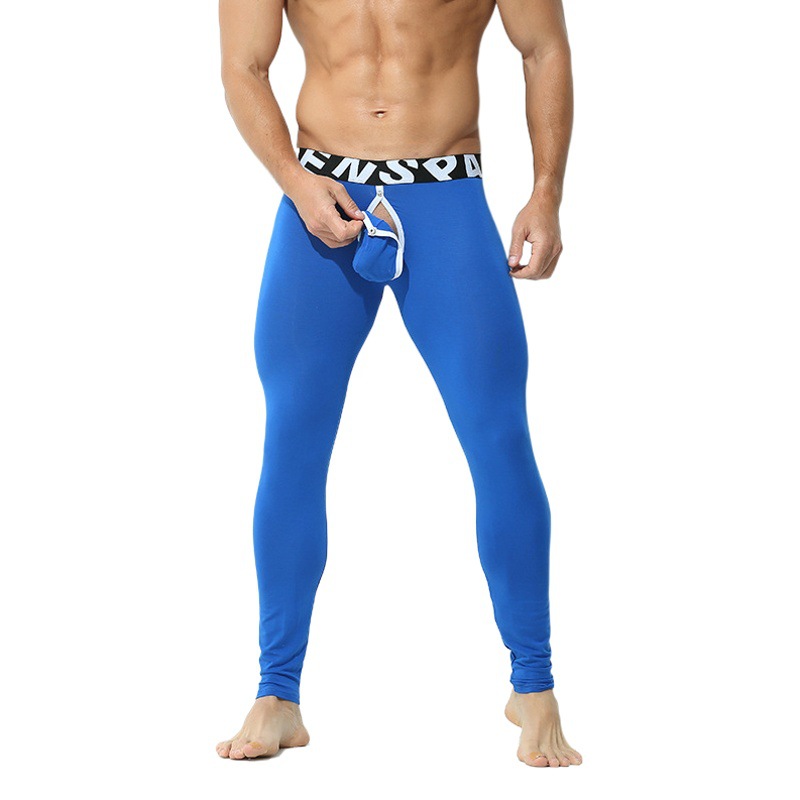 Autumn Trousers Men's Line Pants White Thin Autumn and Winter Bottoming Pants Warm Pants Black and White Tight Fashion Trend