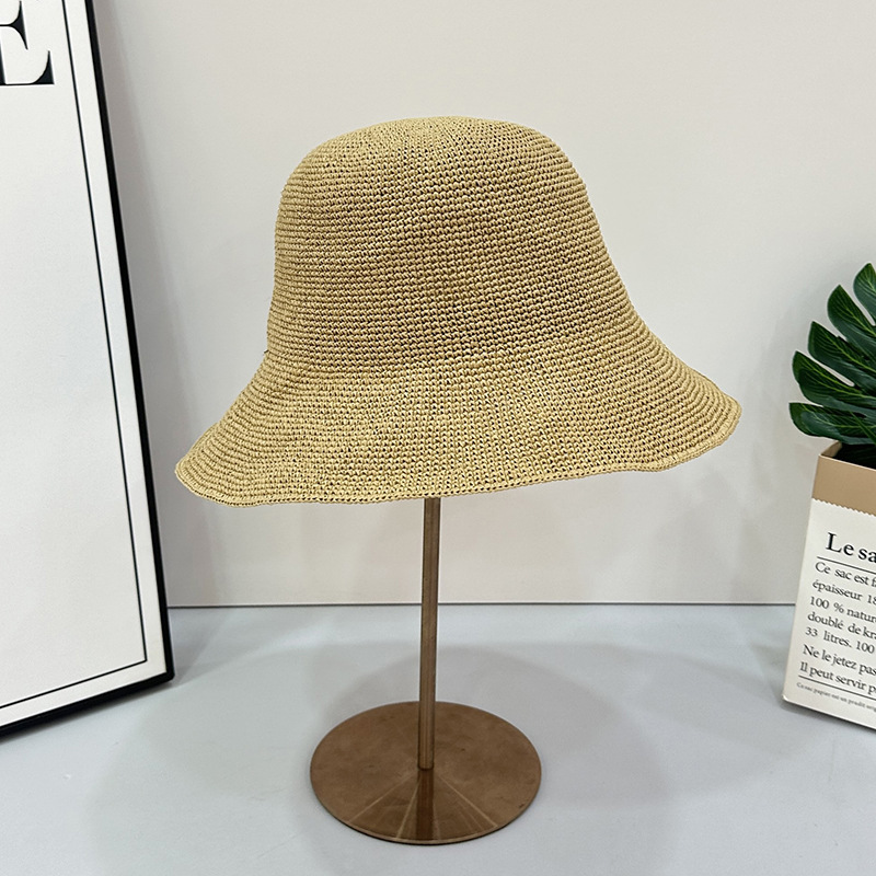 Picture of Soft and Comfortable Summer Breathable Big Brim Straw Hat Women's Sunshade Sunscreen Hand-woven Fashion Showing Face Small Fisherman Hat