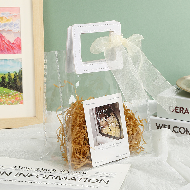 Transparent pvc handbag Wholesale Candy Net red bridesmaid gift bag in stock gift plastic packaging bag