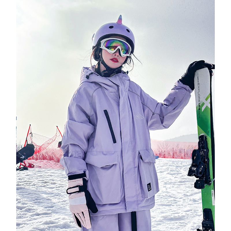 Picture of Ski Resort Rental Winter Waterproof Zipper Velcro Ski Suit for Men and Women Reflective Strip Warm Thickened Mountaineering Jacket