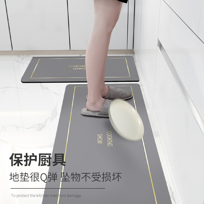 Picture of Soft Diatom Mud Kitchen Mat Oil Absorption Cleaning-Free Household Dirt-Resistant Water Absorption Wear-Resistant Soft Mat Scrub Long Mat