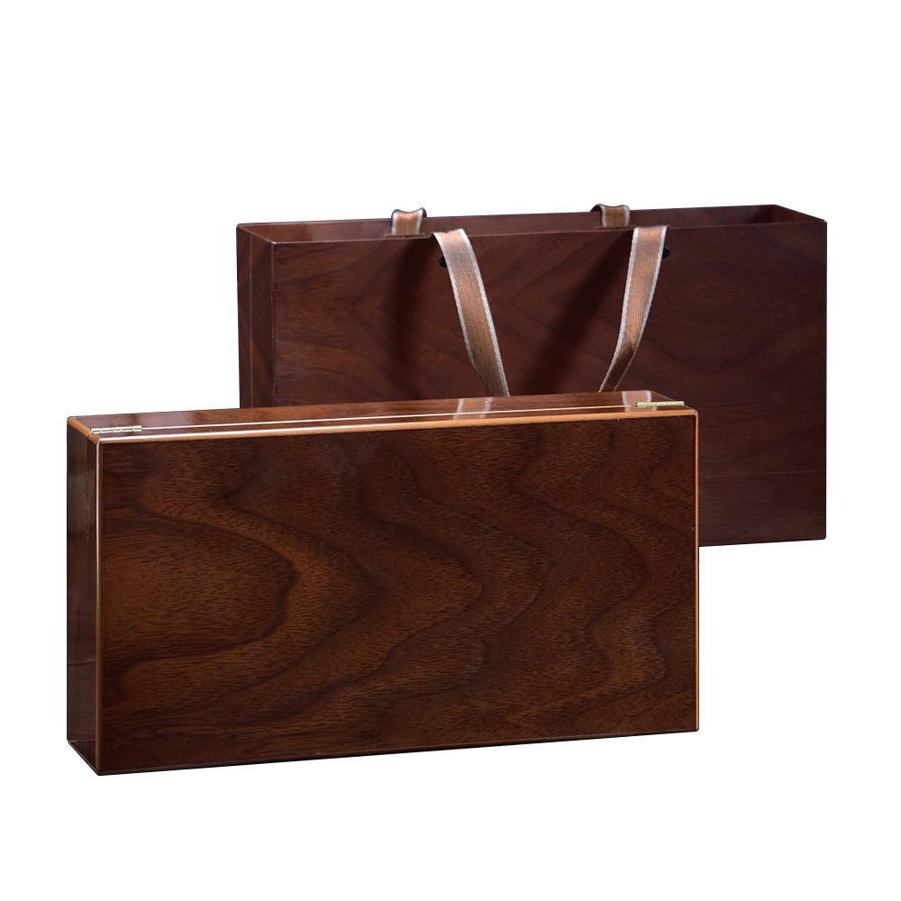 Picture of Tea Packaging Private Collection Wooden Box 8 Small Ceramic Empty Gift Box Wood Grain Pu 'er Jin Junmei Tea Big Buddha Longjing Tea